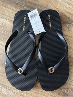 Tory Burch Solid Thin Flip Flop in Perfect Black NWT